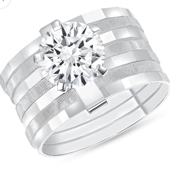 Silver 925 Seminario Engagement Cubic Zirconia Ring